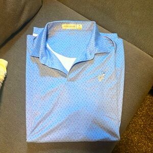 Peter Millar Lilac Striped Golf Polo Shirt (M)